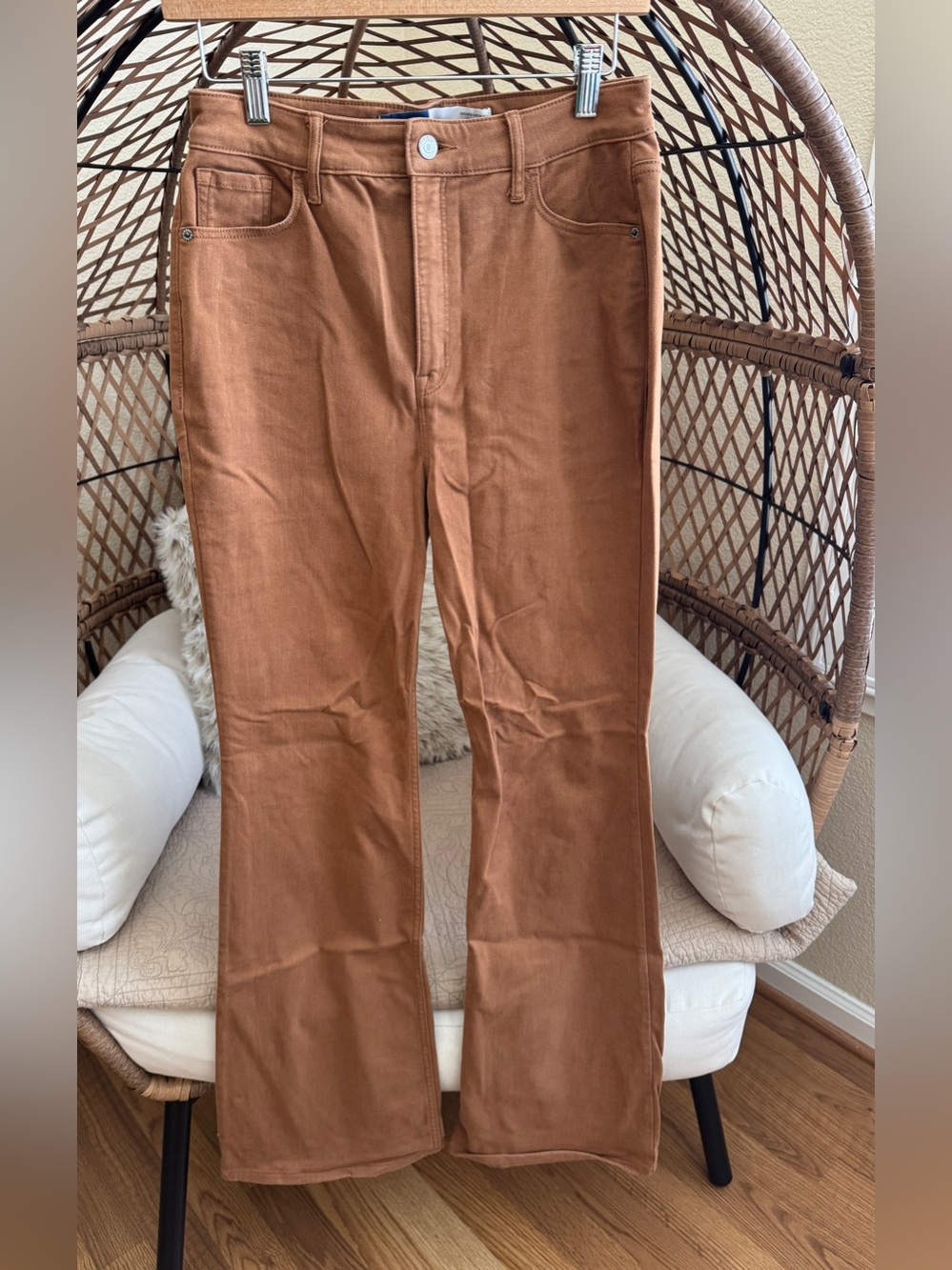 Old Navy High Rise Flare Tan Pants size 4